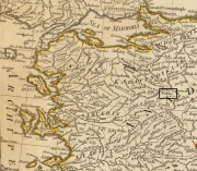 Ville de Kedous / Gediz sur une carte ancienne Turquie de 1794