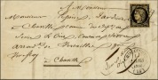 Lettre de Ribécourt à Chaville du 15 mars 1850 affranchie avec un timbre Cérès