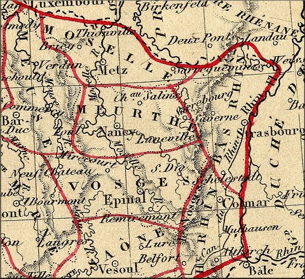 Alsace Lorraine / Elsass Lothringen (France) - carte geographique ancienne