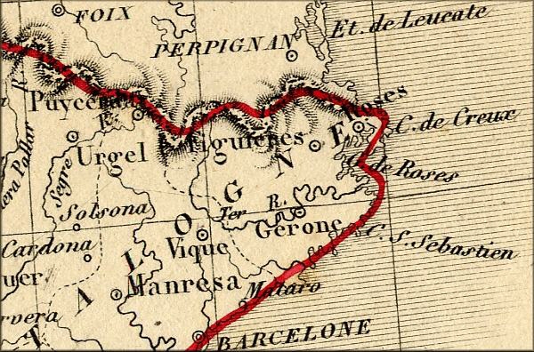 Andorre / Andorra - carte geographique ancienne de 1843