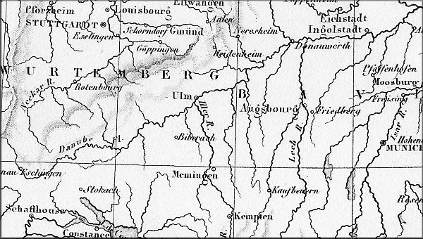 le fleuve Danube / Donau / Duna sur deux anciennes cartes geographiques francaises