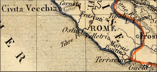 Vatican / Vaticano / Saint Siege / Holy See (Etats pontificaux / etat du pape - Rome / Roma - carte geographique ancienne (atlas de Vuillemin de 1843)