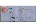 lettre ancienne (avec 1 timbre poste Victoria et cachets postaux) de Cardiff (Pays de Galles / Wales / Cymru - Royaume Uni / United Kingdom) --> Paimpol (Cotes du Nord - Bretagne - France) via Calais du 8 decembre 1860
