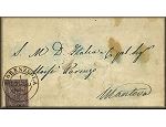 lettre ancienne (avec 1 timbre et 1 cachet) : Fiorenzuola d'Arda (Emilie Romagne - Italie) --> Mantova / Mantoue (Lombardie - Italie) - 1er juillet 1853 (annee / millesime 1853)