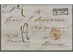 lettre ancienne (sans timbre poste avec cachets postaux) de Graudenz / Grudziadz (Pologne) --> Rheims / Reims (Marne - France) - jour anniversaire de la date d'envoi : 27 juillet 1858 - anne millesime 1858