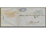 lettre ancienne (sans timbre avec 2 cachets) : Palerme / Palermo (Sicile - Italie) --> Marseille (Bouches du Rhone - France) - 24 septembre 1856 (annee / millesime 1856)