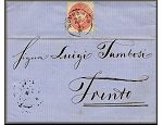 lettre ancienne (avec 1 timbre et 1 cachet) de Rovereto / Roveredo (Trentin Haut Adige - Italie) --> Trento / Trente (Trentin Haut Adige - Italie) - 27 avril 1864 (date anniversaire : 27 avril)