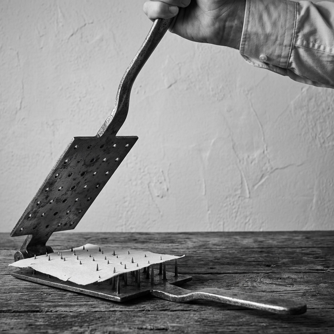 Reconstitution graphique d'un outil de type rastel (création Didier Lebouc)