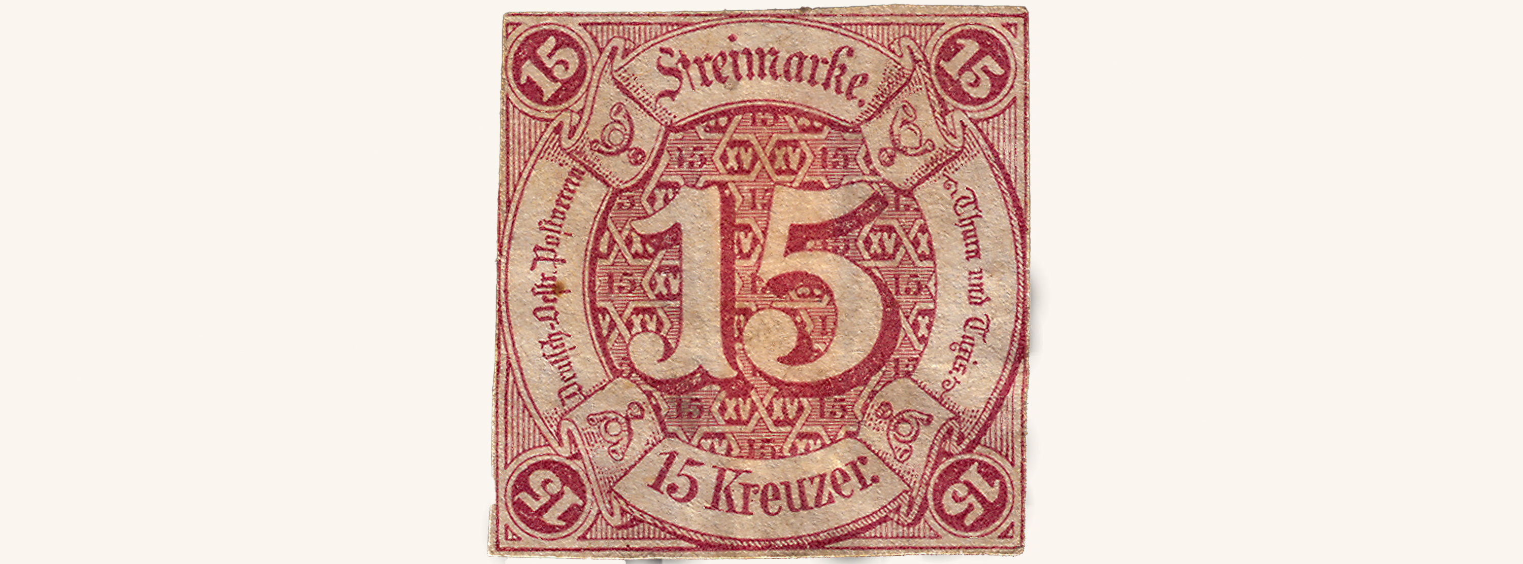 Timbre émis par la poste Thurn und Taxis durant les années 1850.