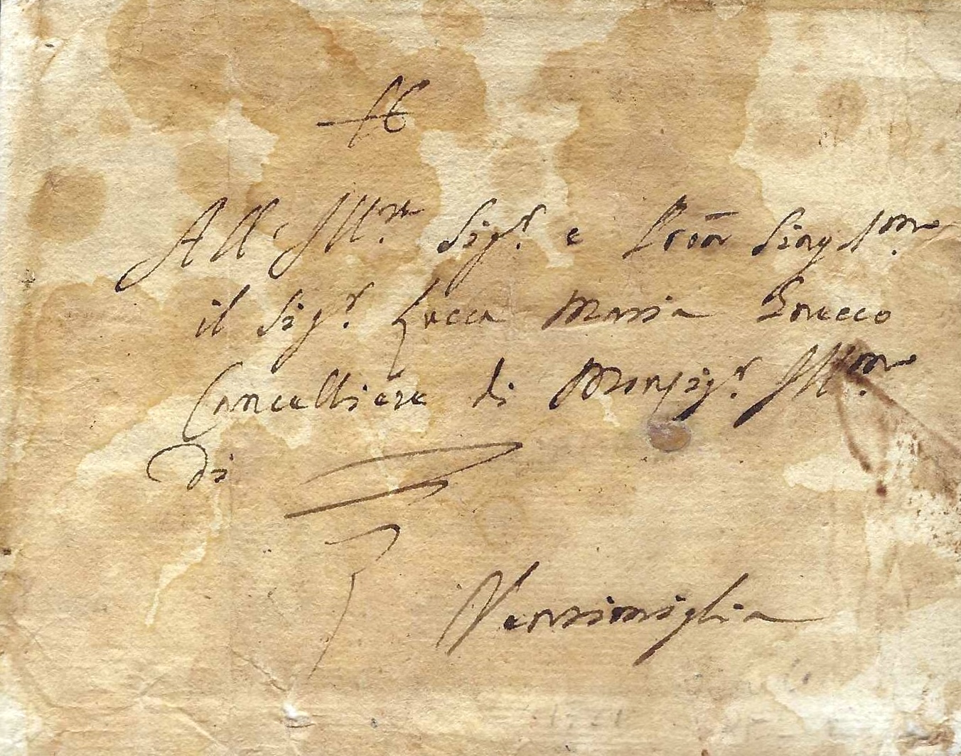 Lettre purifiée durant la peste de Marseille en 1721