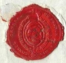 Zoom sur le cachet du consulat de France à Tunis avec l’expression « CONSULAT GÉNÉRAL DE FRANCE ».