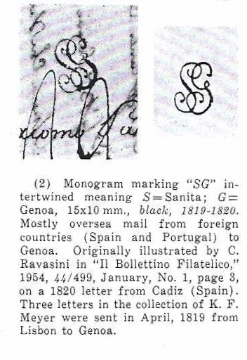 Description de la marque SG dans l'ouvrage de KF Meyer Disinfected Mail.