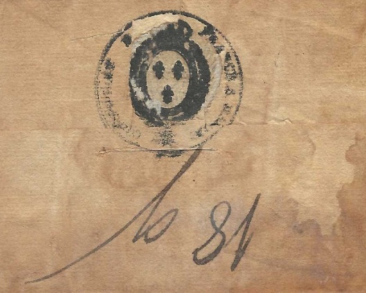 Cachet du consul de France à Mahon au dos et marque des 18 cuartos de vellon du port intérieur espagnol.