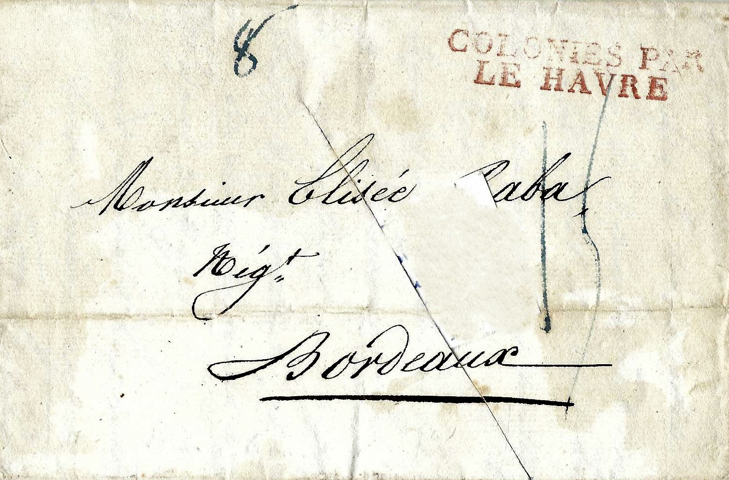 Lettre de Buenos Aires purifiée au lazaret du Hoc au Havre