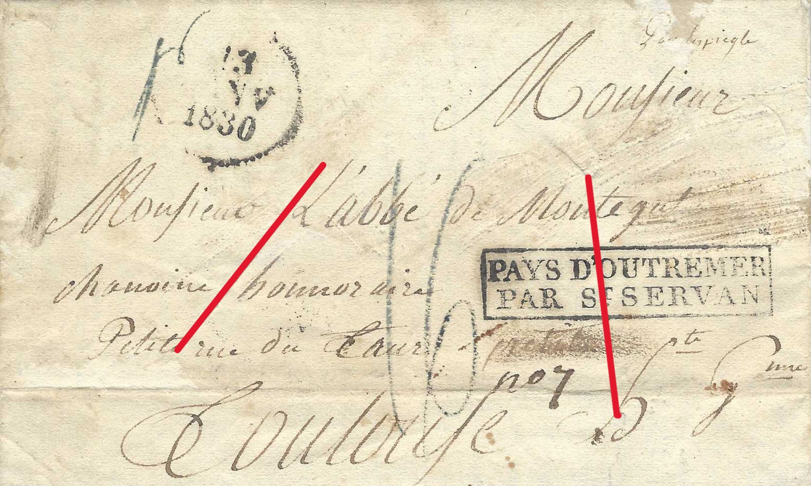 Les deux incisions obliques pour la purification au vinaigre sont soulignées en rouge.