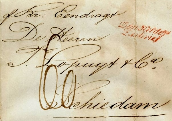 Lettre purifiée de La Havane à Schiedam en 1830