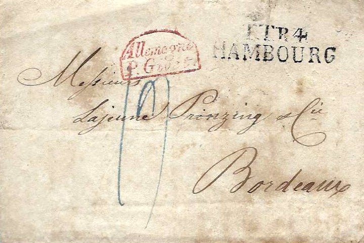 Peur bleue du choléra en 1831 : lettre purifiée de Hambourg