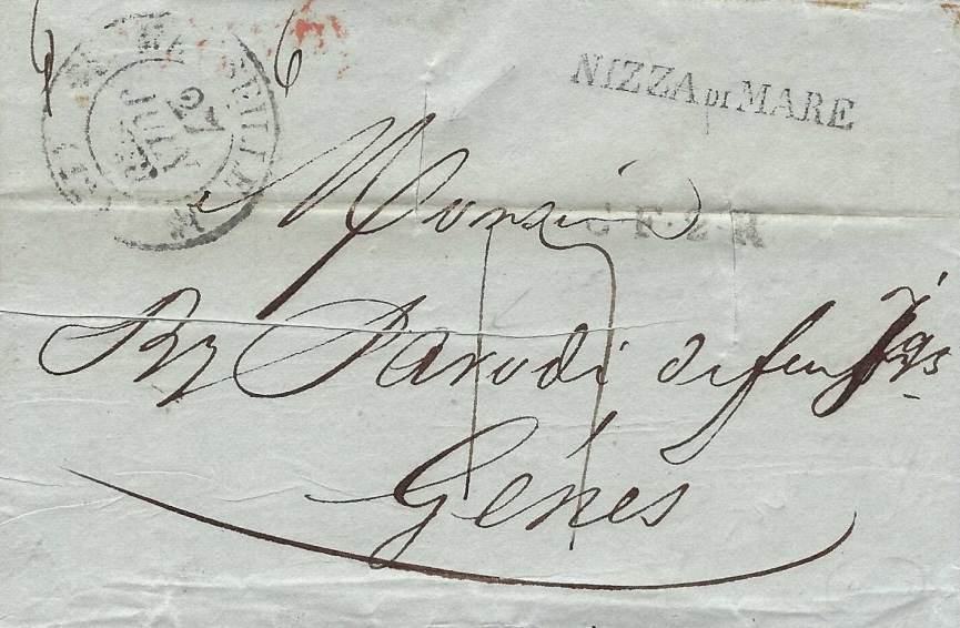 Lettre du consul de Sardaigne à Philadelphie via Gibraltar