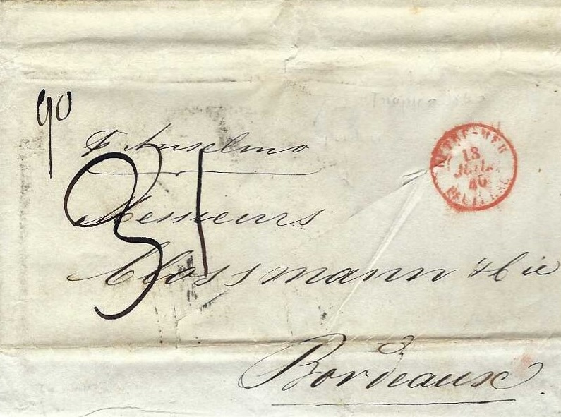 Lettre du Mexique purifiée au lazaret de Trompeloup en Gironde