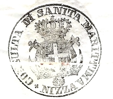 Cachet de la Consulta di Sanita Marittima - Nizza au verso de la lettre.